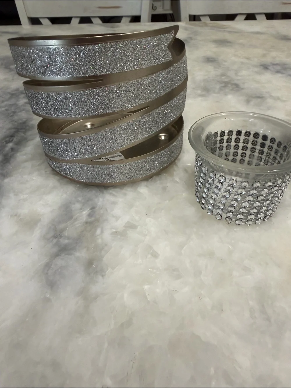 Bundle of 4- Bath & Body Works 3 wick candle holder , room spray and votive Set
